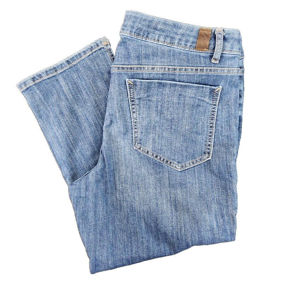 Simply Vera Vera Wang Capri Blue Women 14 Mid Rise Denim Cropped Jeans Med Wash